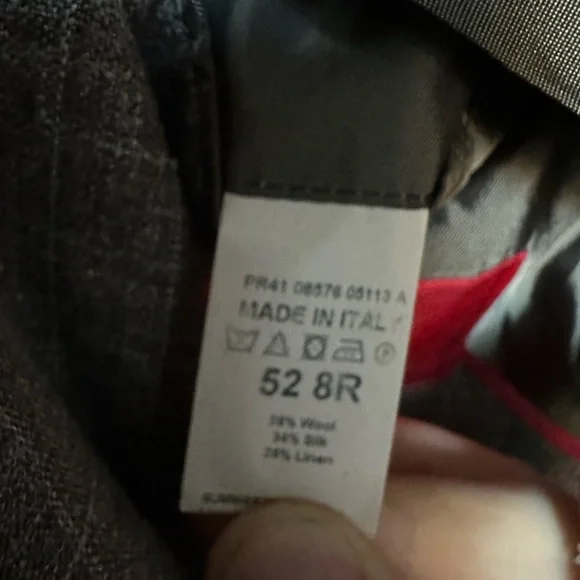 ISAIA Silk Wool Double Breasted Windowpane Taupe Suit EU52 - Picture 9 of 11